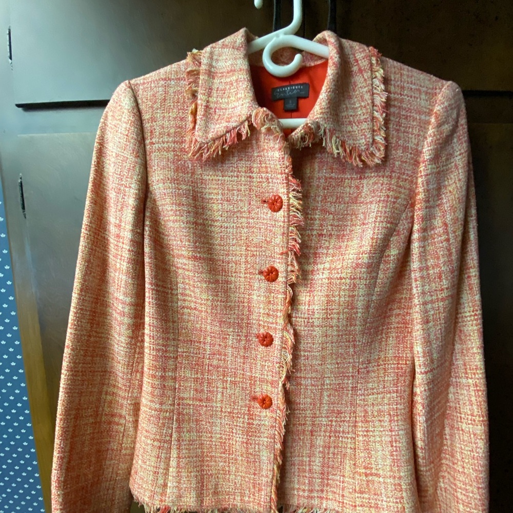 Vintage Tweed Boucle Textured Blazer